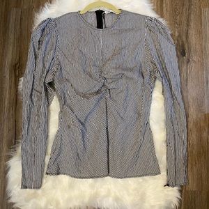 Zara blouse black and white stripes size US Large